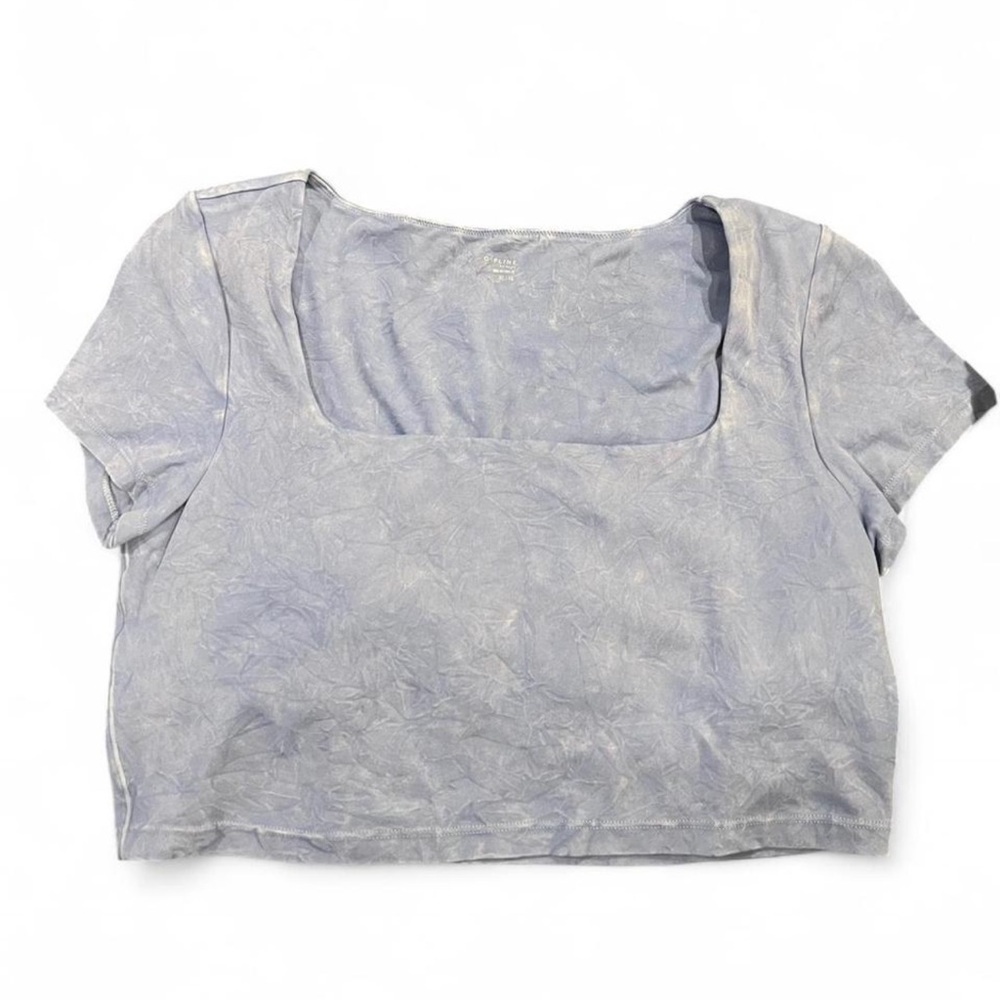 OFFLINE By Aerie Real Me Square Neck T-Shirt Marble Blue Size XL - Picture 3 of 7